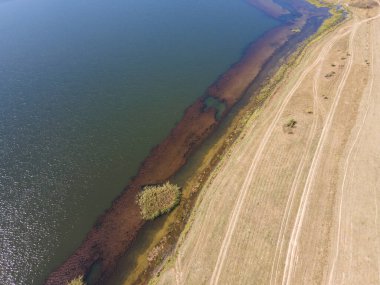 Bulgaristan 'ın Pernik Bölgesi, Yarlovtsi Barajı' nın hava manzarası
