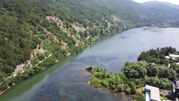 Αεροφωτογραφία Του Καλοκαιριού Της Λίμνης Pancharevo Περιοχή Της Πόλης Της — Αρχείο Βίντεο