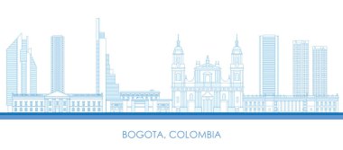 Outline Skyline panorama of city of Bogota , Colombia - vector illustration