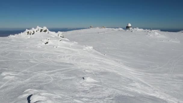 Letecký Zimní Pohled Horu Vitosha Poblíž Vrcholu Černí Vrah Sofijský — Stock video