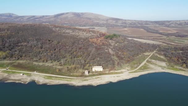 Pemandangan Udara Dari Waduk Ogosta Montana Region Bulgaria — Stok Video