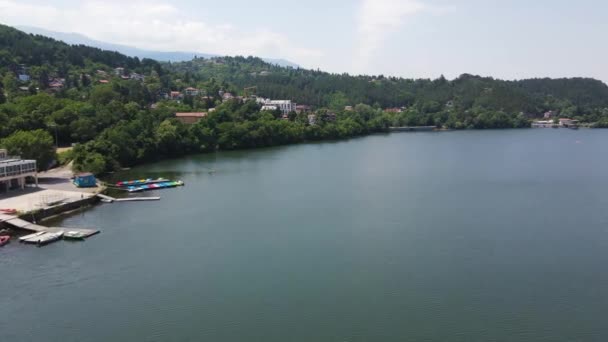 Vue Aérienne Été Lac Pancharevo Région Sofia Bulgarie — Video