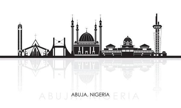 Silhouette Skyline Panorama City Abuja Nigeria Vector Illustration — Archivo Imágenes Vectoriales