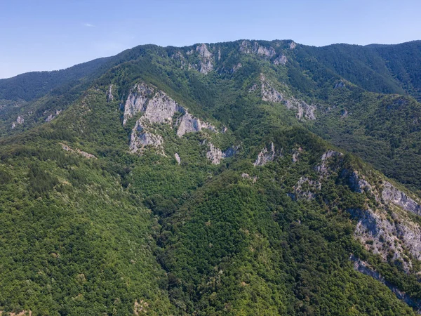 Amazing Aerial Panorama Rhodope Mountains Red Wall Peak Plovdiv Region — Stock fotografie