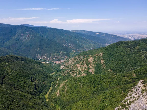 Amazing Aerial Panorama Rhodope Mountains Red Wall Peak Plovdiv Region — Fotografia de Stock