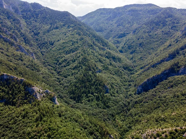 Amazing Aerial Panorama Rhodope Mountains Red Wall Peak Plovdiv Region — Fotografia de Stock