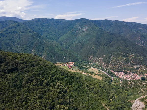 Increíble Panorama Aéreo Las Montañas Rhodope Cerca Del Pico Muralla — Foto de Stock