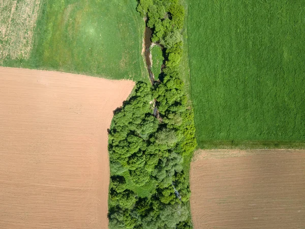 Tavaszi Légi Kilátás Vidéki Terület Közelében Város Godech Szófia Régió — Stock Fotó