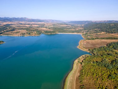 Bulgaristan 'ın Sopot Reservoir, Lovech Bölgesinin hava manzarası