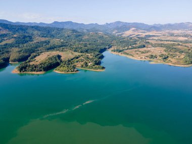 Bulgaristan 'ın Sopot Reservoir, Lovech Bölgesinin hava manzarası
