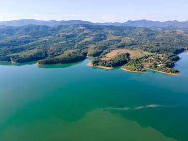 Bulgaristan 'ın Sopot Reservoir, Lovech Bölgesinin hava manzarası