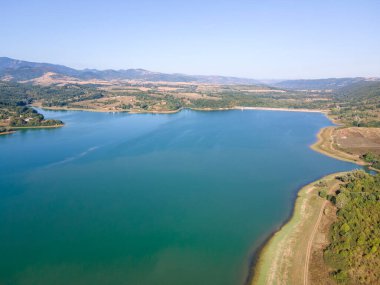 Bulgaristan 'ın Sopot Reservoir, Lovech Bölgesinin hava manzarası