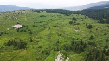 Bulgaristan 'ın Sofya Şehir Bölgesi, Vitosha Dağı' ndaki Konyarnika bölgesinin havadan görüntüsü