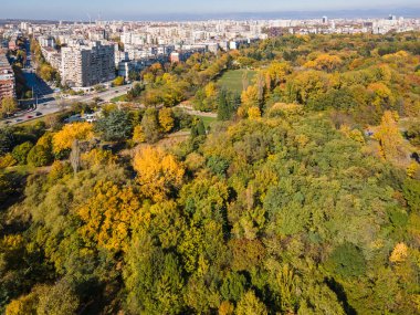 Bulgaristan 'ın Sofya kentindeki South Park' ın şaşırtıcı Sonbahar manzarası