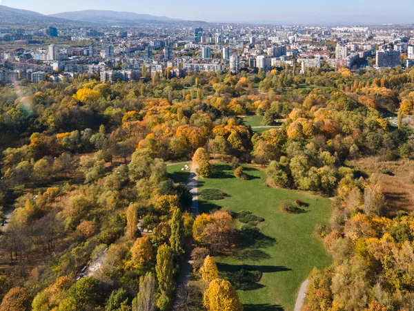 Vista Aérea Surpreendente Outono South Park Cidade Sofia Bulgária — Fotografia de Stock