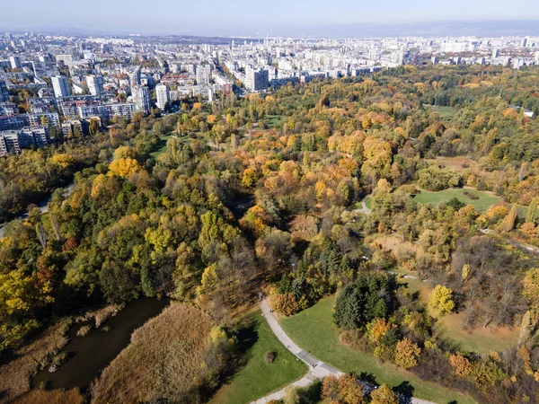 Vista Aérea Surpreendente Outono South Park Cidade Sofia Bulgária — Fotografia de Stock