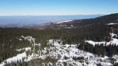 Bulgaristan 'ın Sofya Şehir Bölgesi Ofeliite bölgesindeki Vitosha Dağı' nın Hava Kış Manzarası
