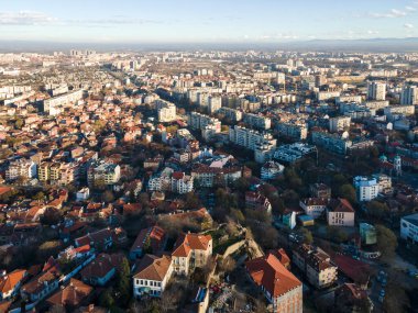 Bulgaristan 'ın Filibe kentinin şaşırtıcı hava manzarası