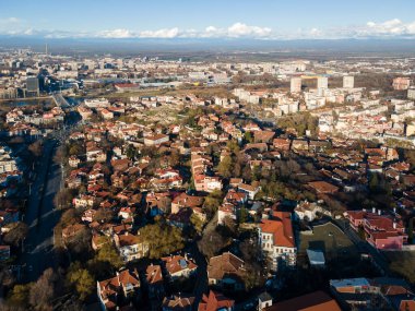 Bulgaristan 'ın Filibe kentinin şaşırtıcı hava manzarası