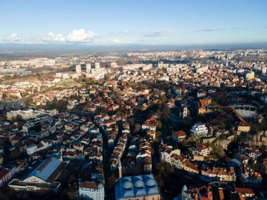 Bulgaristan 'ın Filibe kentinin şaşırtıcı hava manzarası