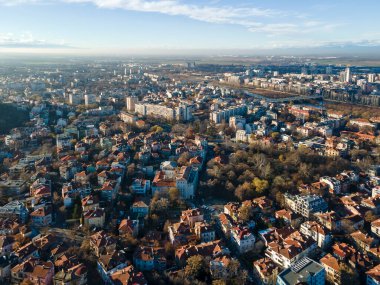 Bulgaristan 'ın Filibe kentinin şaşırtıcı hava manzarası