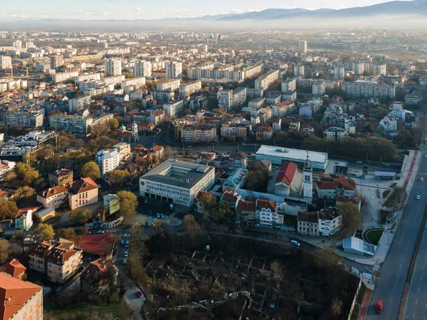 ブルガリア プロヴディフ市の素晴らしい空中風景 — ストック写真