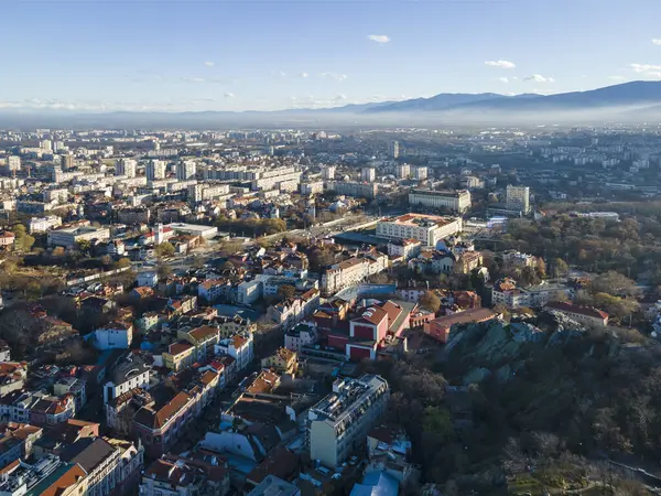 Erstaunliche Luftaufnahme Der Stadt Plovdiv Bulgarien — Stockfoto
