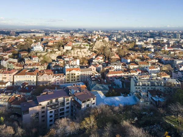 Vista Aérea Surpreendente Cidade Plovdiv Bulgária — Fotografia de Stock