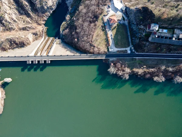 Vista Aérea Barragem Krichim Reservoir Rhodopes Mountain Região Plovdiv Bulgária — Fotografia de Stock
