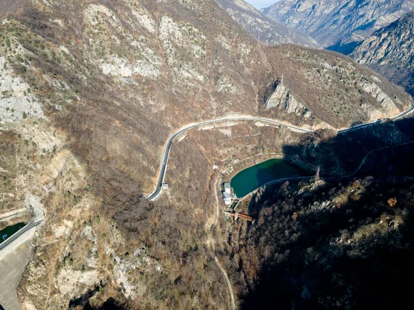 Вид Воздуха Плотину Кричимского Водохранилища Гора Родопес Пловдивская Область Болгария — стоковое фото