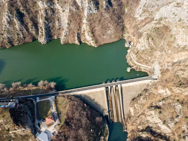 Luftaufnahme Des Staudamms Des Krichim Stausees Rhodopen Gebiet Plovdiv Bulgarien — Stockfoto