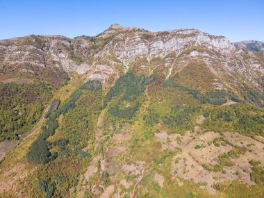 Ochindol, Vratsa bölgesi, Balkan Dağları, Bulgaristan yakınlarındaki Iskar Nehri Boğazı 'nın hava manzarası