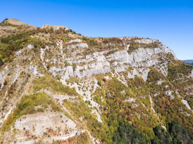 Ochindol, Vratsa bölgesi, Balkan Dağları, Bulgaristan yakınlarındaki Iskar Nehri Boğazı 'nın hava manzarası