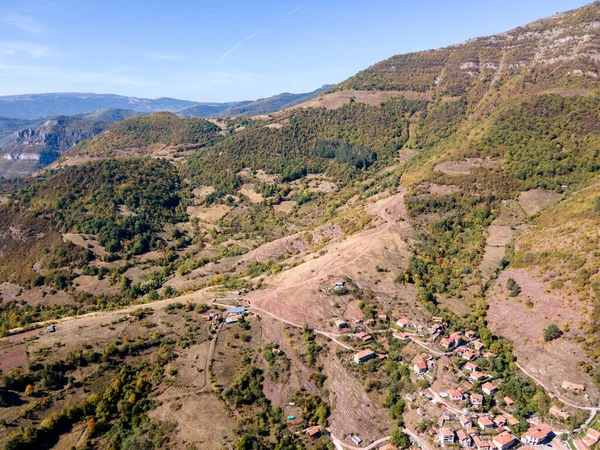 Aerial View Iskar River Gorge Village Ochindol Vratsa Region Balkan — Fotografia de Stock