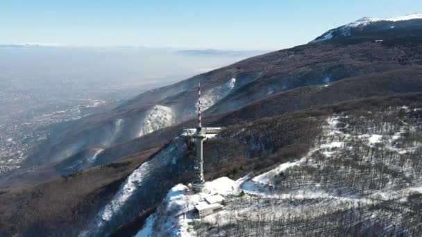 Aerial Winter View Vitosha Mountain Kopitoto Area Szófia Város Régió — Stock videók