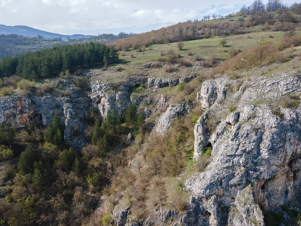 Vista Aérea Lakatnik Rocks Rio Iskar Gorge Montanhas Balcânicas Bulgária — Fotografia de Stock