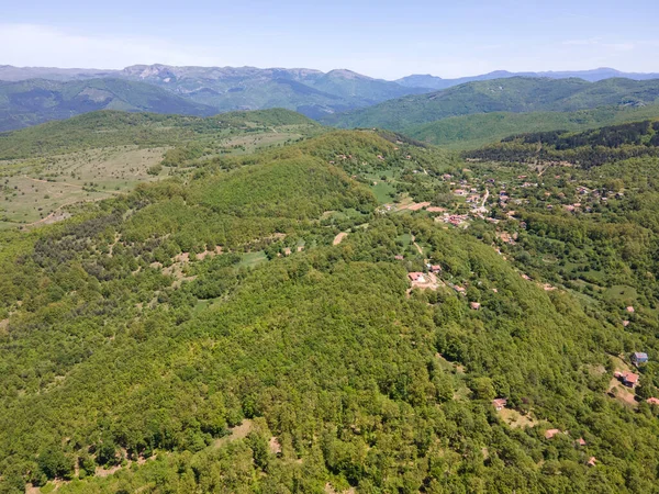 Voorjaar Luchtfoto Van Het Platteland Buurt Van Stad Godech Regio — Stockfoto