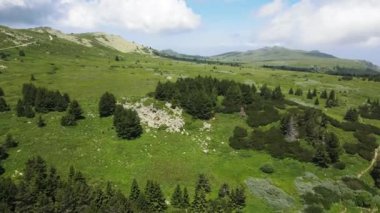 Bulgaristan 'ın Sofya Şehir Bölgesi, Vitosha Dağı' nın havadan yaz manzarası