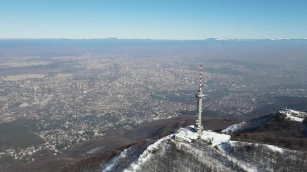Letecký Zimní Pohled Horu Vitosha Oblasti Kopitoto Sofijský Kraj Bulharsko — Stock video