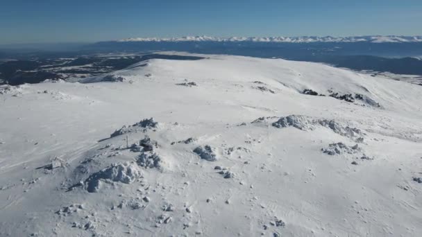 Zimowy Widok Lotu Ptaka Górę Vitosha Pobliżu Szczytu Cherni Vrah — Wideo stockowe
