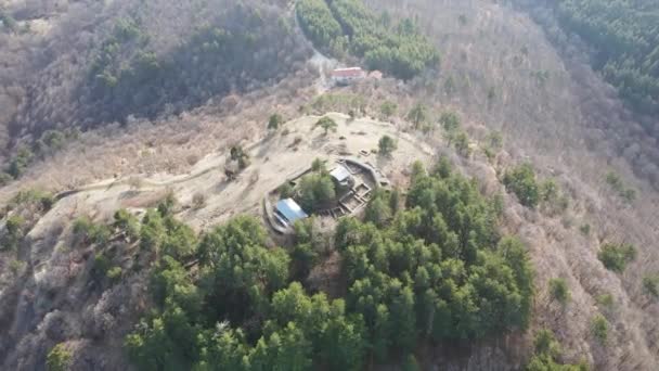 Vue Aérienne Des Ruines Ancienne Forteresse Tsepina Près Village Dorkovo — Video