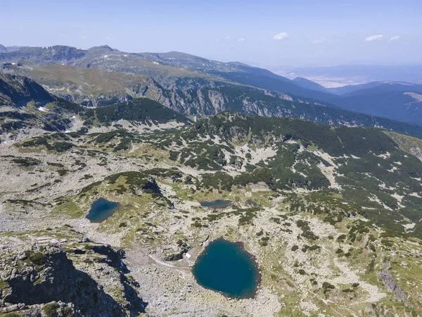 Amazing Aerial View Rila Mountain Scary Lake Bulgaria — Stok Foto