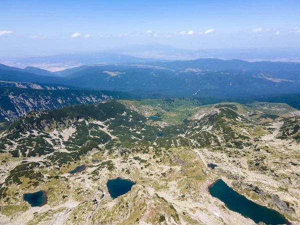 Vedere Aeriană Uimitoare Muntelui Rila Lângă Lacul Înfricoșător Bulgaria — Fotografie, imagine de stoc