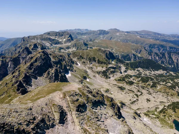 Amazing Aerial View Rila Mountain Scary Lake Bulgaria — Stok Foto