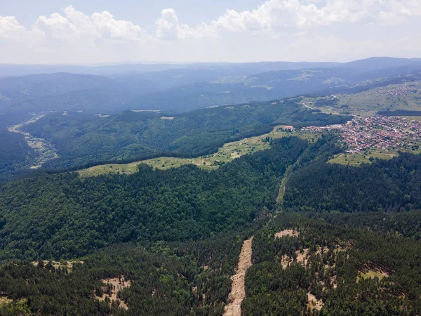 Incredibile Vista Aerea Della Zona Yundola Tra Rila Rodopi Montagna — Foto Stock