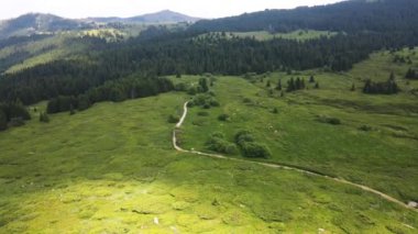 Bulgaristan 'ın Sofya Şehir Bölgesi, Vitosha Dağı' ndaki Konyarnika bölgesinin havadan görüntüsü
