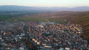 Bulgaristan 'ın Petrich, Blagoevgrad bölgesinin hava manzarası