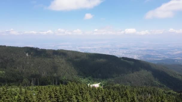 Vista Aérea Verão Montanha Vitosha Região Cidade Sófia Bulgária — Vídeo de Stock