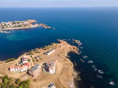 Bulgaristan 'ın Burgaz Bölgesi Ahtopol kentinin şaşırtıcı hava manzarası