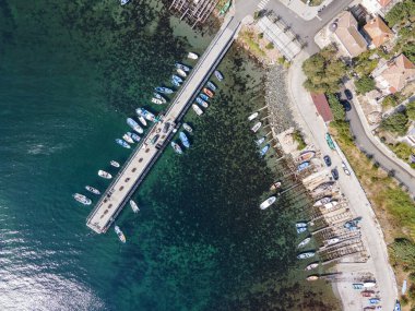 Bulgaristan 'ın Burgaz Bölgesi Ahtopol kentinin şaşırtıcı hava manzarası